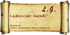 Lajbiczjer Gazsó névjegykártya